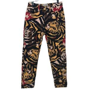 Iceberg Y2K Tiger Print Jeans Made In Italy Graphic Animal Slim Straight Size 44